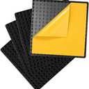 Self-Adhesive Baseplates Compatible with DUPLO, Peel-and-Stick Baseplate for DIY Play Table or Wall - 4 Pack (10" x 10") (Black)