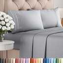 Queen Size 4 Piece Sheet Set - Comfy Breathable & Cooling Sheets - Hotel Luxury Bed Sheets for Women & Men - Deep Pockets, Easy-Fit, Soft and Wrinkle Free Sheets - Steel Blue Oeko-Tex Bed Sheet Set