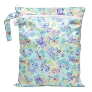 Bumkins Disney Waterproof Wet Dry Bag for Baby, Travel, Swimsuit, Cloth Diapers, Pump Parts, Pool, Beach, Gym Clothes, Toiletry, Hook to Stroller, Daycare, Zipper Reusable Wetdry Packing, Aloha Stitch (A10 Stitch-WD)