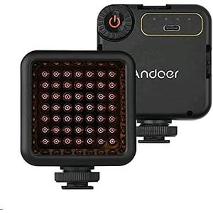 Mini IR Night Vision Light Infrared Photography Light for Video Camera Camcorder Built-in Rechargeable Battery with 3 Cold Shoe Mount for Vlog Video Recording