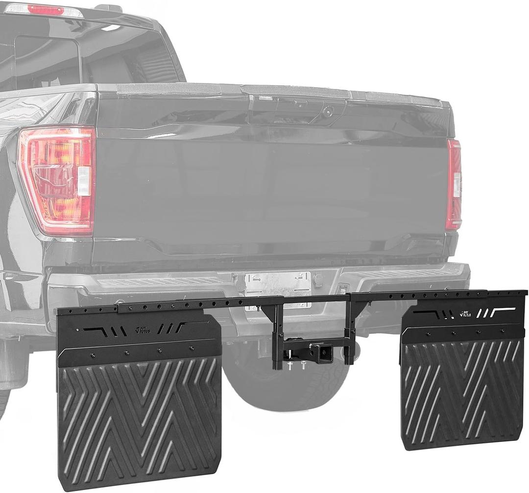 JOYTUTUS 2" Hitch Mount Mud Flaps  Adjustable Universal Fit for Trucks, SUVs, Trailers  Protects RV, Boat, Camper from Rocks & Debris  Fits Standard 2 Inch Receivers