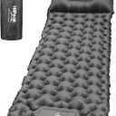 HiiPeak Sleeping Pad for Camping- Ultralight Inflatable Sleeping Mat with Built-in Foot Pump & Pillow, Upgraded Compact Camping Air Mattress for Camping, Backpacking, Hiking (Grey)