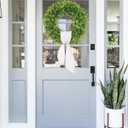 26 Inch Large Boxwood Wreath Spring Summer with Sash Artificial Green Wreaths for Front Door Farmhouse Wedding Window Hanging Wall All Year Round Indoor & Outdoor St Patrick's Day Decor