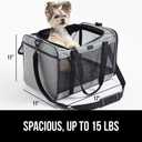 GORILLA GRIP Cat Carrier Travel Bag Up to 15 Lbs, Soft Collapsible Small Dog Carriers, Top and Side Entry Breathable Mesh, Grip Feet on Underside, Cozy Washable Waterproof Pad, Portable Kennel, Gray (17.0"L x 11.0"W x 11.0"H)