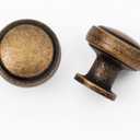 Antique Brass Round Cabinet Knob, Zinc Solid Alloy Hardware, 1-1/10 Inch Diameter, Vintage Style Drawer Pull for Cabinets,Knobs for Kitchen Cabinet Handles and Knobs (12, Antique Brass)