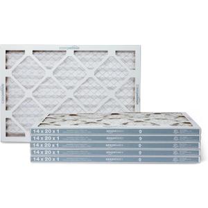 Amazon Basics MERV 5 AC Furnace Air Filter, 14x20x1 inches, 6-Pack (Actual size: 13.75" x 19.75" x 0.75")