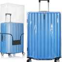 BlueCosto Luggage Cover for Suitcase - 30" Clear PVC Luggage Protector for 30" - 31" Sized Bags - Premium Travel Accessory for Baggage Protection - Universal Cover w/Hook & Loop Closure