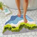 LEVINIS Moss Bath Mats, Cute Green Moss Shag Bathroom Rugs Non Slip Soft and Water Absorbent Bath Rug for Bathroom, Shower, Tub, Indoor Doormat 31"×20"