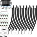 Trampoline Poles Replacement, Fit for 8-16ft Frame, Universal Curved Enclosure Net Pole, Includes Mounting Hardware & Foam Cover, 2 Installation Options