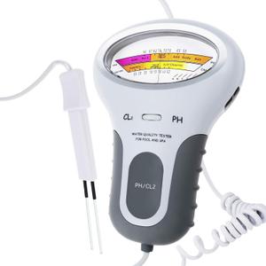 2 in 1 Chlorine & PH Meter, Dual Scale Water Quality Tester CL2 Level Meter, Digital Electronic Pool Water Tester Handheld Ph and Chlorine Tester for Swimming Pool,Spas, Water Quality Analysis Monitor