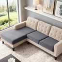 TAOCOCO Sectional Couch Covers Stretch Couch Cushion Covers for Sectional Sofa Chaise L Shape, 3 Pieces Sectional Seat Covers Soft Washable Furniture Protector(2 Seater + 1 Chaise, Light Grey)
