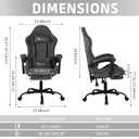 Fabric Gaming Chair for Adults, Ergonomic Computer Office Desk Chair with Footrest,Pocket Spring Cushion, Reclining High Back Silla Gamer for Home Office, Grey