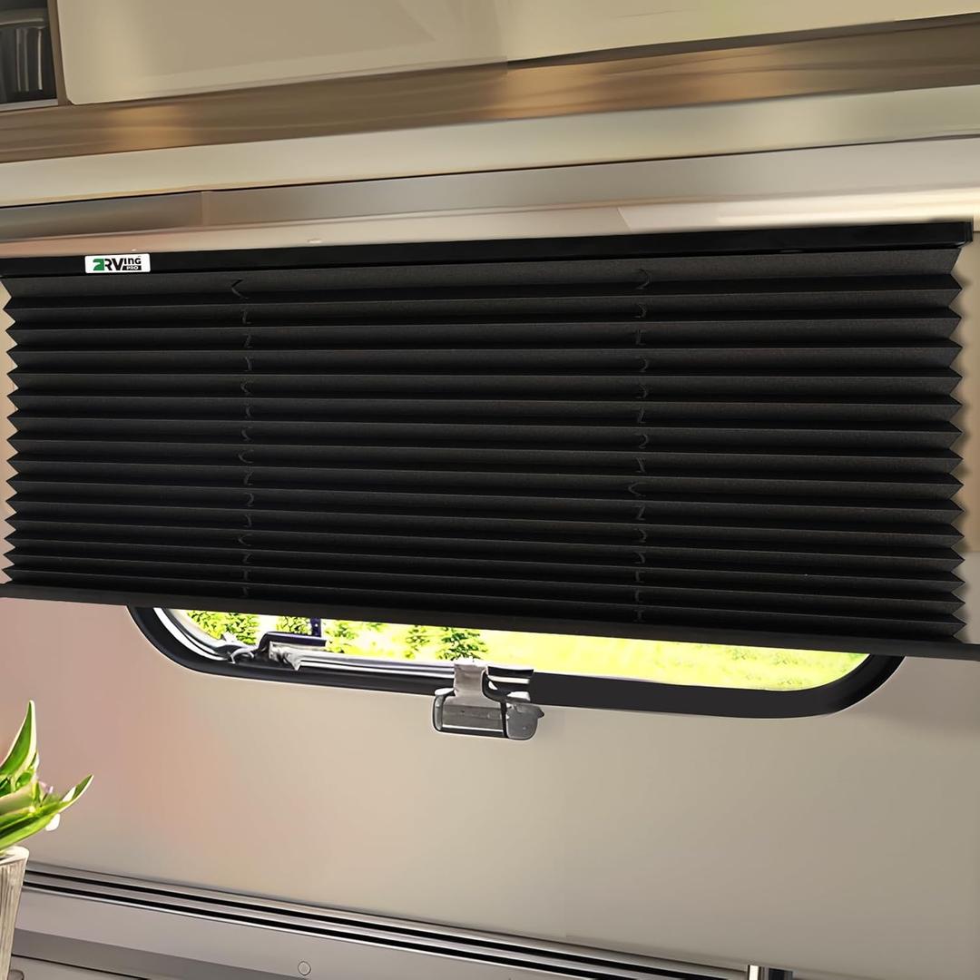 RV Blinds for Camper Windows, Camper Replacement Blinds, Privacy Protection, RV Window Shades for RV, Camper, Travel Trailer, Black (32" W x 24" L)