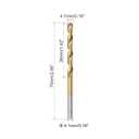 uxcell High Speed Steel Straight Shank Twist Drill Bit Fully Ground Titanium Coated 4.1mm Drill Diameter 75mm Total Length 36mm Drill Bit Length 2 Pcs