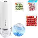 Vacuum Sealer for Sealing Food, Handheld Vacuum Pump Comes with 15 Small Vacuum Seal Bags for Clothing,Travel Vacuum Storage Bags with Electric Pump Suitable for Food, Baby Clothes and Toiletries