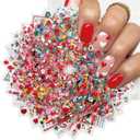 30 Sheets Valentine's Day Nail Art Stickers Red Heart Sticker Decals 3D Self-Adhesive Nail Supplies Lips Heart Letters Love Kiss Rose Flower Designs Sticker for Women Acrylic Nails Decorations