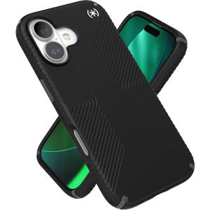 Speck PRESIDIO2 Grip for iPhone 17 Case, MagSafe-Compatible, Slim Protective Case, Black/Slate Grey/White