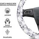 Elastic Car Steering Wheel Cover, Universal 15 inch Non-Slip Breathable Neoprene Steering Wheel Protector, Car Accessories for Women Men Fit Auto, Suvs, Truck Skull Floral