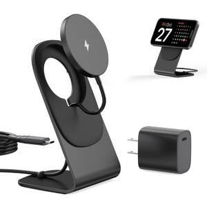 Magnetic Wireless Charger for iPhone 17/16/15/14/13/12 - Mag Charger+20W USB C Adapter, Fast Wireless Charging Stand/Pad with 5ft Cable for iPhone Pro Max Plus Mini 17e Air, Black