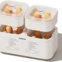 Rapid Electric Egg Cooker for Hard Boiled Eggs, Egg Boiler with Timer(0.5-9.5H), Auto Shut-Off/2 Tiers, 16 Eggs Capacity, Egg Steamer for Soft/Hard/Poached Boiled Eggs