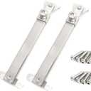Window Hinges, Casement Window Stays, Casement Window Stopper, Casement Window Brace, Casement Window Lock, Flat Fixed Base, Sprayed Silver Style, 04 Model, 6 Fixed Slots, 1 Pair