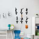 Zonon 6 Set Basketball Medal Hanger Display Holder Wall Mount Basketball Players Dunk Silhouette Coat Hooks with Screws Medal Display Rack Iron Race Ribbon Award Organizer Gift for Athletes Christmas