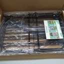 Decorative Garden Fence 17in x10ft, 10 Pack Rustproof Metal No Dig Fence Animal Barrier for Dog, Arched Flower Bed Edging Ornamental Wire Border Panel Fencing for Yard Patio Outdoor Decor (Black)