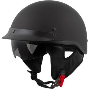Milwaukee Helmets MPH9718DOT Momentum Matte Black Half Face Motorcycle DOT Bikers Helmet w/ Drop Down Visor - Medium
