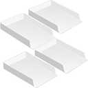 4 Pcs Stackable Desk Organizer Trays Rectangular Plastic Desk Holder Desktop Letter Tray File Organizer Paper, File, Magazine, Office Organization for Desktop