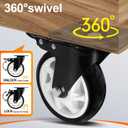 5 Inch Heavy Duty Caster Set of 4, Swivel Plate Castor Wheels with Dual Locking Brakes, Silent Polyurethane (PU) Wheels, 360 Rotation, 2800lbs Load Capacity-Black
