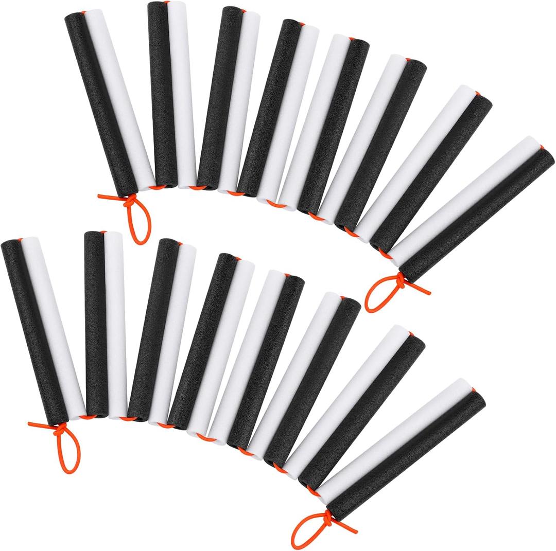 Vinsot 2 Pack Elastic Crossbar 17. 6 ft High Jump Training Equipment Long High Jump Bungee Crossbar Pole Vault Training Elastic Bands for Practice Foldable Gymnastics Bar, White Black