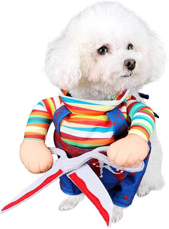 NACOCO Dog Halloween Scissors Style Doll Costume Pet Christmas Cosplay Adjustable Doll Funny Special Clothes Puppy Party Clothes for Dogs Cats (Medium)