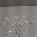 DECANIT Good Vibes Neon Sign for Wall DecorPowered by USB Neon Light for Bedroom Decor, Warm White Color,16.1"x 8.3"x 0.6"