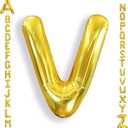 AULE 40 Inch Big Letter Balloon Gold V Large Foil Helium Alphabet Balloons A-Z for Birthday Anniversary Graduation New Year Party Decoration Supplies