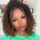 Aksice 8 Inch Yanky Twist Crochet Hair for Black Women 8 Packs Pre-looped Yankee Twist Hair Brown Spring Mini Passion Twist with Curly Ends Synthetic Crochet Braids (8 Inch, OT30#)