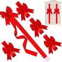 WILLBOND 9 Pcs Red Christmas Cabinet Ribbons Bows Large Red Bow Christmas Door Kitchen Cabinet Ribbon Bows Locker for Xmas Holidays Party Decorations Supplies