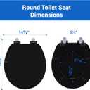 Pro Elite Heavy-Duty Wood Toilet Seat Round, Black, Magnetic Quick-Release Easy-Clean and Change, HushMotion Soft Close, StainShield High-Gloss Finish, Arch-Tite Secure Fit