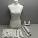 FDW Manikin 60-67Height Adjustable Female Dress Model Display Torso Body Tripod Stand Clothing Forms (White, 60-67 Inches)