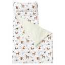 david's kids Toddler Nap Mat with Pillow and Minky Fleece Blanket, Ultra Soft Slumber Bags for Kids, Perfect for Preschool, Daycare, Kids Sleeping Bags with Rollup Design, 50"x20", Woodland Animals