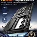 Case for Galaxy S23 FE with 360 Spin Stand [Magnetic Ring Stand] [Sliding Camera Cover] Military Grade Lens Protection Case for Samsung S23 FE 6.4", Black