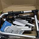 Folding Walker with 2 Skis and 5" Wheels, Lightweight Walkers for Seniors and Adults, Supports Up to 350 Pounds, Adjustable Height, Compact Standard Walker, Black