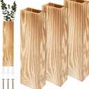3Pcs Wood Wall Planter for Indoor Decorative Wood Wall Pocket Stylish Wood Hanging Vase 11.82.81.57 Inch Wood Wall Vase Wooden Pocket Vase for Dried Flowers and Faux Greenery Q