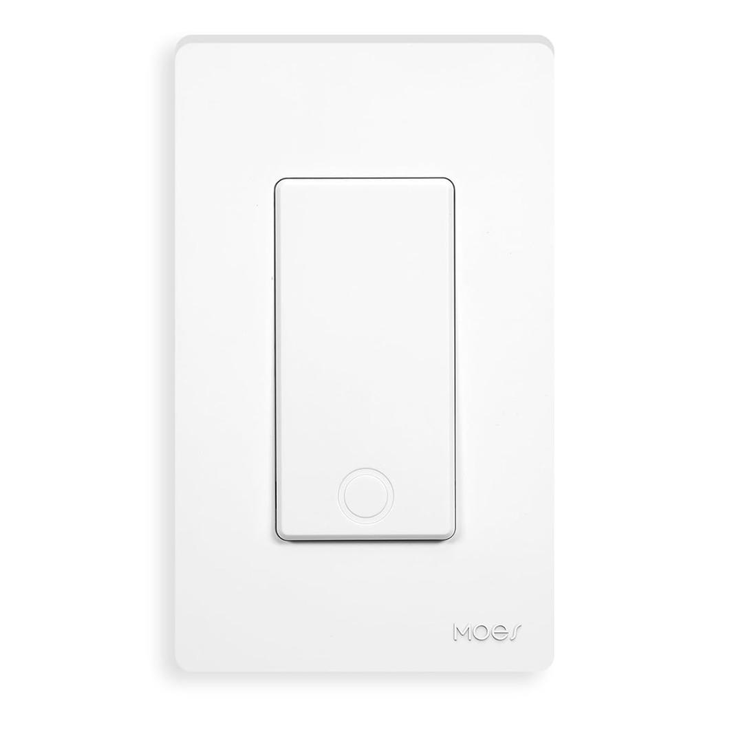 MOES Smart Single Pole Light Switch, 2.4GHz WiFi Wall Switch, Needs Neutral Wire, Multi-Control, Smart Life/TUYA APP Control, Voice Control with Alexa/Google Home, White 1 Gang