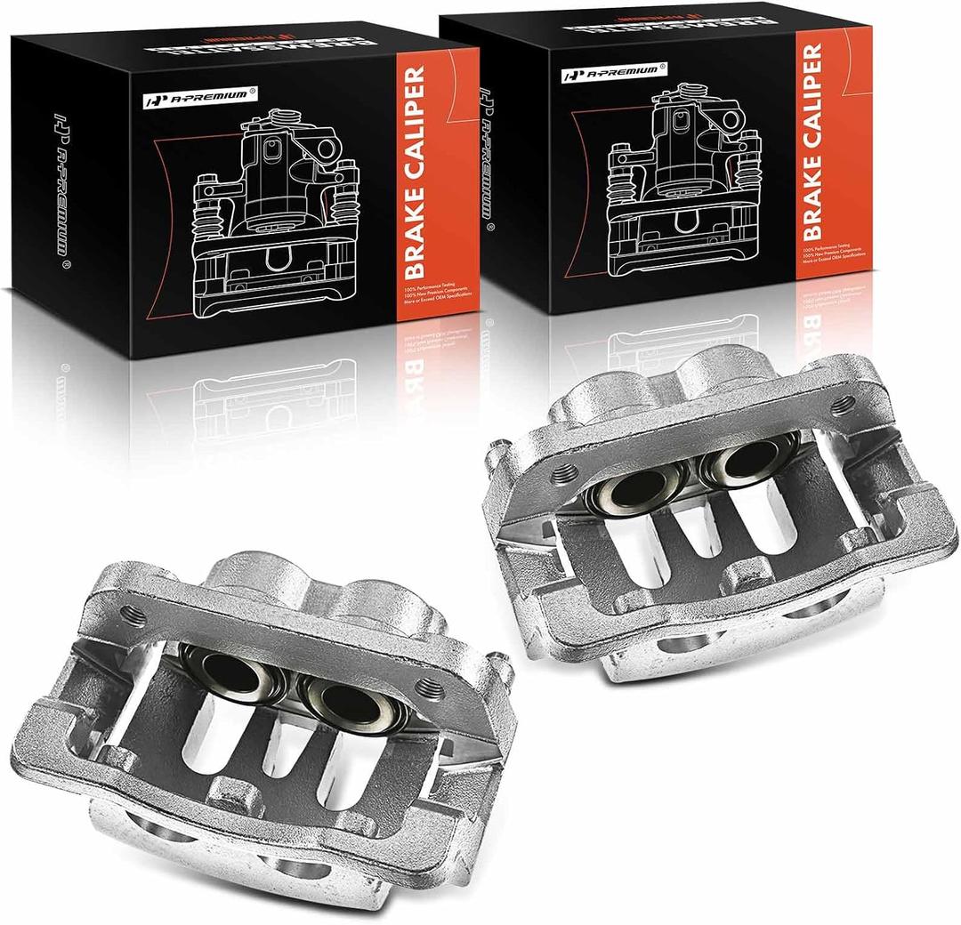 A-Premium Disc Brake Caliper Assembly with Bracket Compatible with Select Ford Models - For F-250 Super Duty/F-350 Super Duty 2005 2006 2007, 5.4/6.0L/6.8L - Rear Driver and Passenger Side, 2-PC Set