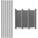 Lounsweer 6 Pack PVC Bathroom Privacy Strip, 29.5 x 0.3 x 1.4 Inch, Grey