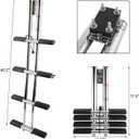 NovelBee 4 Step Dual Vertical Telescopic Boat Dive Ladder with transom mounting Bracket,316 Stainless Steel Sport Ladder for Marine Boat Yacht Swimming Pool