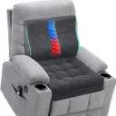 Recliner Cushions for Elderly with Lumbar Support, Patent Design 20x20x4 Inch Thick Chair Cushion Soft Tufted Dual Layer Booster Seat Cushions for Seniors Recliner Risers Gray 1 Set