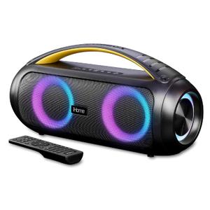 iHome Bluetooth Speaker Boombox with FM Radio, Color Changing Lights and Remote Control, Splash-Proof Portable and Rechargeable Wireless Speaker
