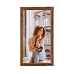 11x22 Wood Frame Brown, Rustic Natural Wooden 22x11in Poster Picture Frame, Distressed 11 x 22inch Woodgrain Gallery Photo Frame with HD Plexiglass, Horizontal Vertical Wall Mounting Display 1pcs