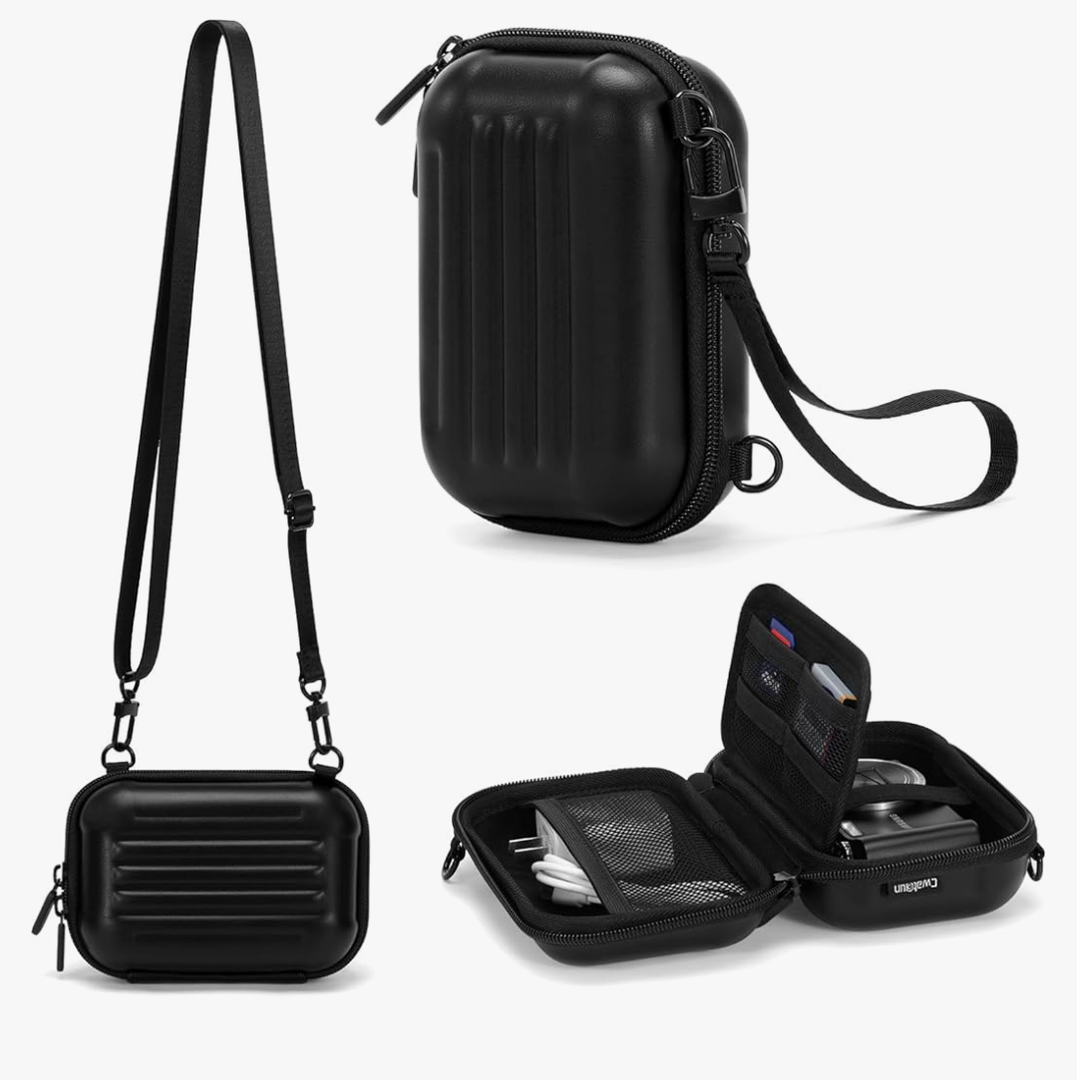 Cwatcun Carrying & Protective Case for Digital Camera with 2 Carrying Ways, Hardshell Lightweight Small Camera Sling Case Compatible with KODAK PIXPRO/Canon PowerShot/Sony DSCW800 DSCW830